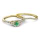 4 - Florence Prima Emerald and Diamond Halo Bridal Set Ring 