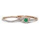 1 - Florence Prima Emerald and Diamond Halo Bridal Set Ring 