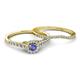 4 - Florence Prima Tanzanite and Diamond Halo Bridal Set Ring 