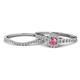 1 - Florence Prima Pink Tourmaline and Diamond Halo Bridal Set Ring 