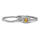 1 - Florence Prima Citrine and Diamond Halo Bridal Set Ring 