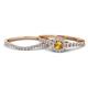1 - Florence Prima Citrine and Diamond Halo Bridal Set Ring 