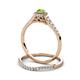 5 - Florence Prima Peridot and Diamond Halo Bridal Set Ring 