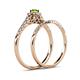 6 - Florence Prima Peridot and Diamond Halo Bridal Set Ring 