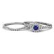 1 - Florence Prima Blue Sapphire and Diamond Halo Bridal Set Ring 