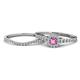1 - Florence Prima Pink Sapphire and Diamond Halo Bridal Set Ring 