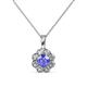 1 - Urania 0.87 ctw Tanzanite (5.00 mm) and Lab Grown Diamond Floral Halo Pendant 