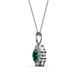 4 - Urania 0.80 ctw Emerald (5.00 mm) and Lab Grown Diamond Floral Halo Pendant 