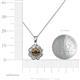 3 - Urania 0.88 ctw Smoky Quartz (5.00 mm) and Lab Grown Diamond Floral Halo Pendant 