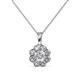 1 - Urania 0.90 ctw Natural Diamond (5.00 mm) and Lab Grown Diamond Floral Halo Pendant 