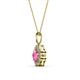 4 - Urania 0.93 ctw Pink Sapphire (5.00 mm) and Lab Grown Diamond Floral Halo Pendant 