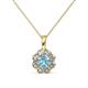 1 - Urania 0.80 ctw Aquamarine (5.00 mm) and Lab Grown Diamond Floral Halo Pendant 