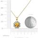3 - Urania 0.80 ctw Citrine (5.00 mm) and Lab Grown Diamond Floral Halo Pendant 