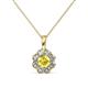 1 - Urania 0.93 ctw Yellow Sapphire (5.00 mm) and Lab Grown Diamond Floral Halo Pendant 