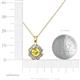 3 - Urania 0.93 ctw Yellow Sapphire (5.00 mm) and Lab Grown Diamond Floral Halo Pendant 