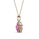 4 - Urania 0.93 ctw Pink Sapphire (5.00 mm) and Lab Grown Diamond Floral Halo Pendant 