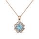 1 - Urania 0.80 ctw Aquamarine (5.00 mm) and Lab Grown Diamond Floral Halo Pendant 