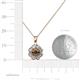 3 - Urania 0.88 ctw Smoky Quartz (5.00 mm) and Lab Grown Diamond Floral Halo Pendant 