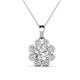 1 - Urania 1.64 ctw GIA Certified Diamond (6.50 mm) and Accented Lab Grown Diamond Halo Floral Pendant 
