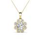 1 - Urania 1.64 ctw GIA Certified Diamond (6.50 mm) and Accented Lab Grown Diamond Halo Floral Pendant 