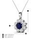 4 - Urania 1.79 ctw Blue Sapphire (6.00 mm) and Accented Lab Grown Diamond Halo Floral Pendant 