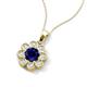 3 - Urania 1.79 ctw Blue Sapphire (6.00 mm) and Accented Lab Grown Diamond Halo Floral Pendant 