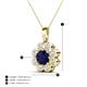 4 - Urania 1.79 ctw Blue Sapphire (6.00 mm) and Accented Lab Grown Diamond Halo Floral Pendant 