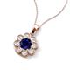 3 - Urania 1.79 ctw Blue Sapphire (6.00 mm) and Accented Lab Grown Diamond Halo Floral Pendant 