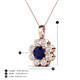 4 - Urania 1.79 ctw Blue Sapphire (6.00 mm) and Accented Lab Grown Diamond Halo Floral Pendant 
