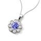3 - Urania 1.44 ctw Tanzanite (6.00 mm) and Accented Lab Grown Diamond Halo Floral Pendant 