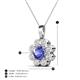 4 - Urania 1.44 ctw Tanzanite (6.00 mm) and Accented Lab Grown Diamond Halo Floral Pendant 