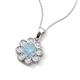 3 - Urania 1.36 ctw Aquamarine (6.00 mm) and Accented Lab Grown Diamond Halo Floral Pendant 