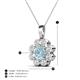 4 - Urania 1.36 ctw Aquamarine (6.00 mm) and Accented Lab Grown Diamond Halo Floral Pendant 