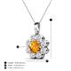 4 - Urania 1.36 ctw Citrine (6.00 mm) and Accented Lab Grown Diamond Halo Floral Pendant 