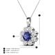 4 - Urania 1.36 ctw Iolite (6.00 mm) and Accented Lab Grown Diamond Halo Floral Pendant 