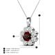 4 - Urania 1.54 ctw Red Garnet (6.00 mm) and Accented Lab Grown Diamond Halo Floral Pendant 