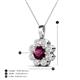 4 - Urania 1.46 ctw Rhodolite Garnet (6.00 mm) and Accented Lab Grown Diamond Halo Floral Pendant 
