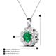 4 - Urania 1.44 ctw Emerald (6.00 mm) and Accented Lab Grown Diamond Halo Floral Pendant 