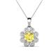 1 - Urania 1.59 ctw Yellow Sapphire (6.00 mm) and Accented Lab Grown Diamond Halo Floral Pendant 
