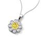 3 - Urania 1.59 ctw Yellow Sapphire (6.00 mm) and Accented Lab Grown Diamond Halo Floral Pendant 