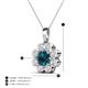 4 - Urania 1.44 ctw Blue Diamond (6.00 mm) and Accented Lab Grown Diamond Halo Floral Pendant 