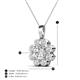 4 - Urania 1.64 ctw GIA Certified Diamond (6.50 mm) and Accented Lab Grown Diamond Halo Floral Pendant 