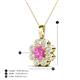 4 - Urania 1.74 ctw Pink Sapphire (6.00 mm) and Accented Lab Grown Diamond Halo Floral Pendant 