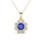 1 - Urania 1.44 ctw Tanzanite (6.00 mm) and Accented Lab Grown Diamond Halo Floral Pendant 