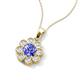 3 - Urania 1.44 ctw Tanzanite (6.00 mm) and Accented Lab Grown Diamond Halo Floral Pendant 