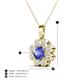 4 - Urania 1.44 ctw Tanzanite (6.00 mm) and Accented Lab Grown Diamond Halo Floral Pendant 