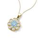 3 - Urania 1.36 ctw Aquamarine (6.00 mm) and Accented Lab Grown Diamond Halo Floral Pendant 