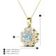 4 - Urania 1.36 ctw Aquamarine (6.00 mm) and Accented Lab Grown Diamond Halo Floral Pendant 