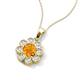 3 - Urania 1.36 ctw Citrine (6.00 mm) and Accented Lab Grown Diamond Halo Floral Pendant 