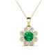 1 - Urania 1.44 ctw Emerald (6.00 mm) and Accented Lab Grown Diamond Halo Floral Pendant 